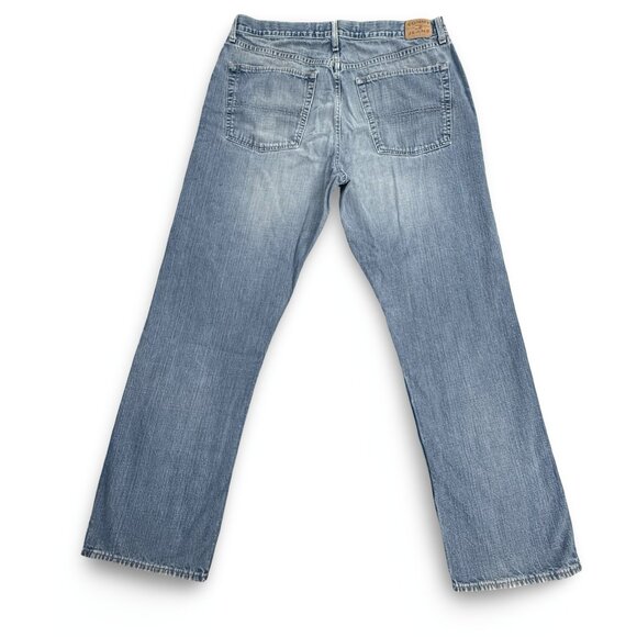 VTG Tommy Hilfiger Jeans Y2K Mens 36/32 Blue Straight Leg Ripped Preppy *READ - Picture 2 of 10